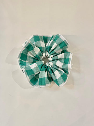 Large Scrunchie in Green Gingham