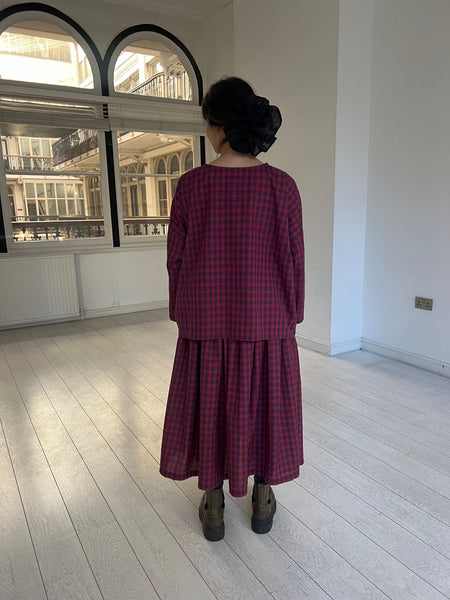 Dale Skirt in Red and Blue Check