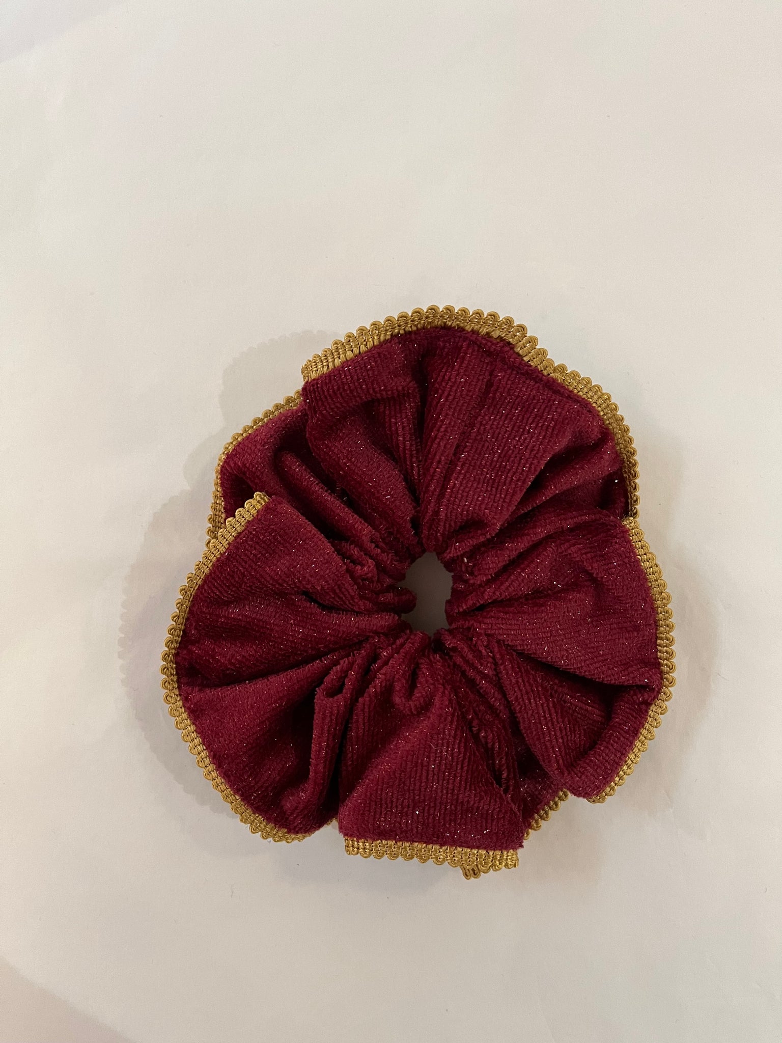Medium Scrunchie in Dark Cerise Velvet