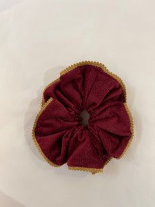 Medium Scrunchie in Dark Cerise Velvet