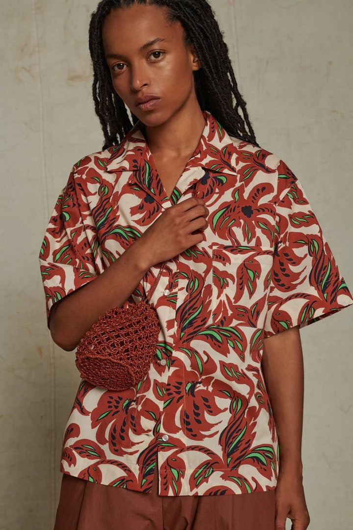 Alexandre Shirt in Clay and Green