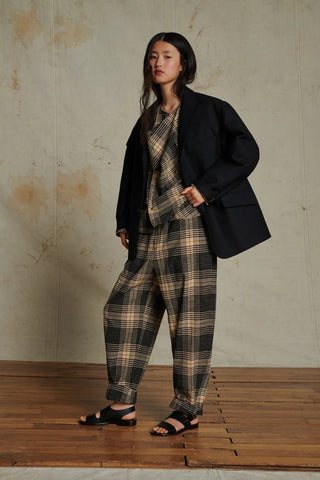 Andreas Trousers in Black and Ecru Check