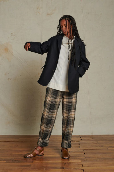 Andreas Trousers in Black and Ecru Check