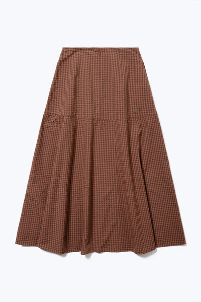 Atlas Skirt in Brown Gingham