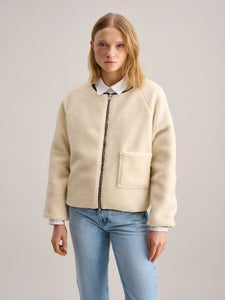 Belay Reversible Jacket in Ecru and Khaki Green