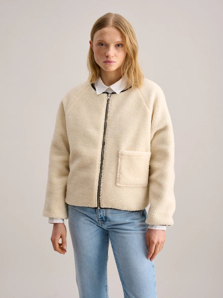 Belay Reversible Jacket in Ecru and Khaki Green