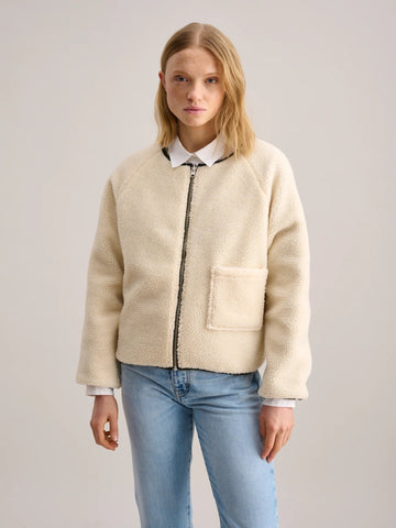 Belay Reversible Jacket in Ecru and Khaki Green