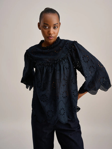 Calais Blouse in Black Beauty