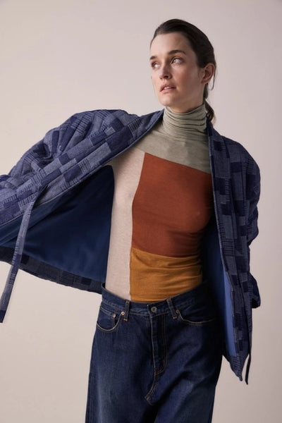Denim Patch Quilt Jacket