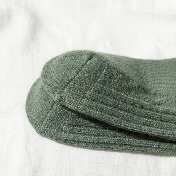 Diamond Wool and Cashmere Socks in Green