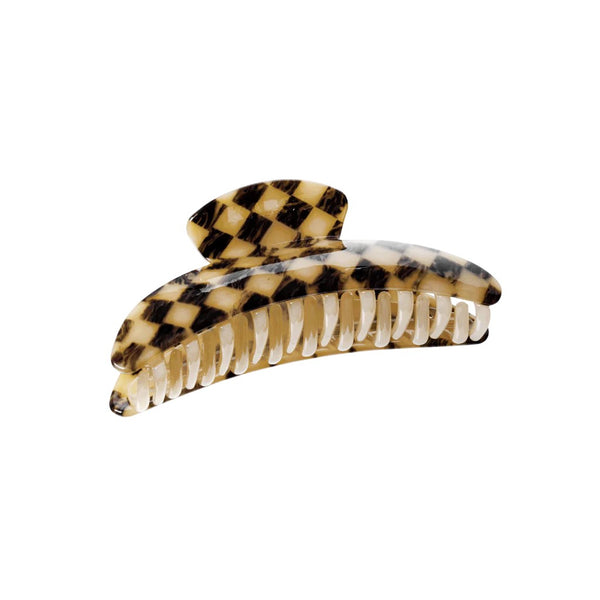 Slim Hair Claw Clip in Faded Checker