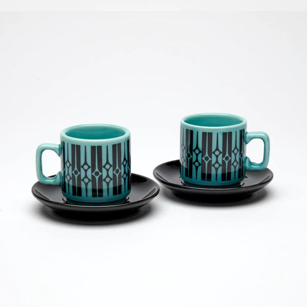 Geo Espresso Set of Two in Teal