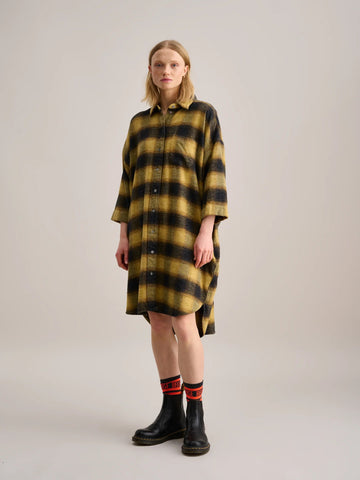 Gladys Dress in Yellow and Black Check