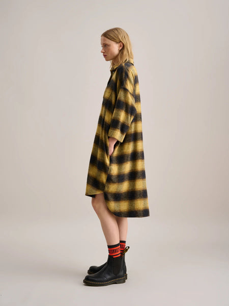 Gladys Dress in Yellow and Black Check