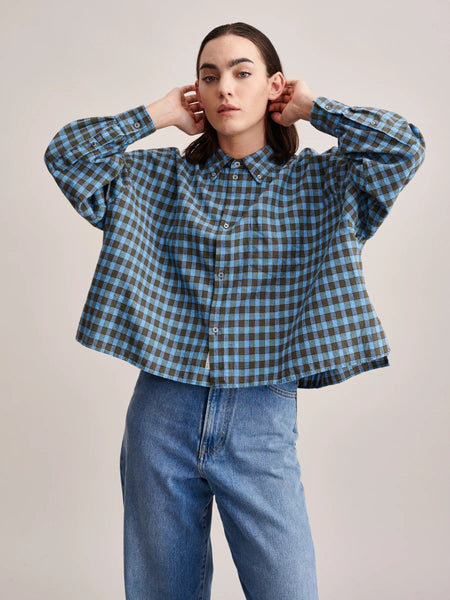 Graff Shirt in Blue & Brown Check