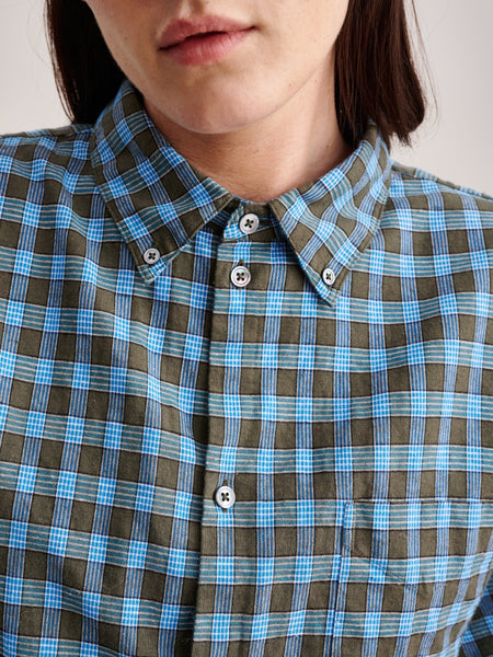 Graff Shirt in Blue & Brown Check