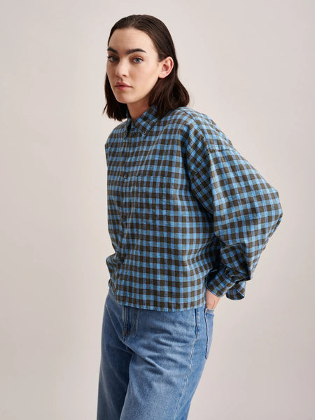 Graff Shirt in Blue & Brown Check
