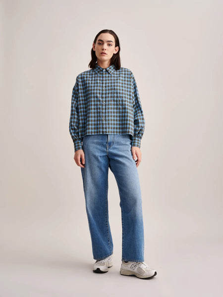 Graff Shirt in Blue & Brown Check