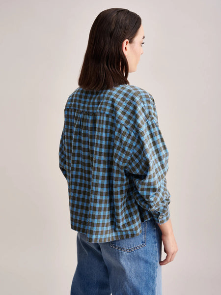 Graff Shirt in Blue & Brown Check