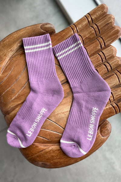 Boyfriend Socks in Grape