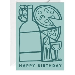 Happy Birthday Pizza Card