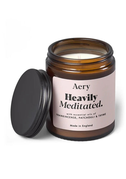 Heavily Meditated Scented Jar Candle - Frankincense, Patchouli and Thyme