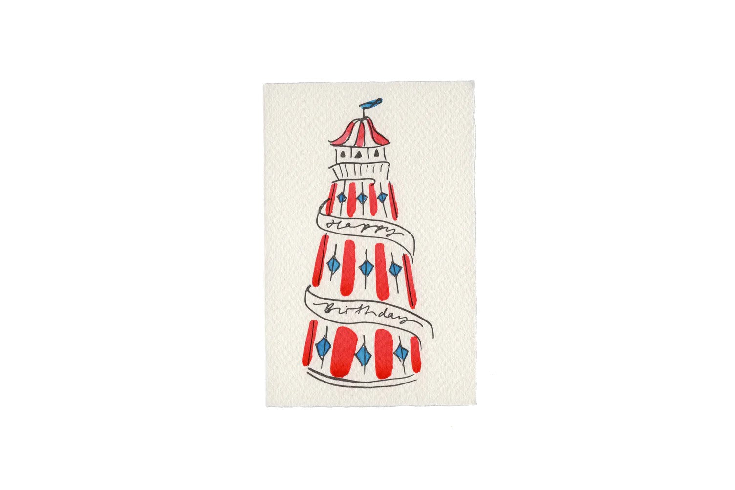 Happy Birthday Helter Skelter Card in Blue