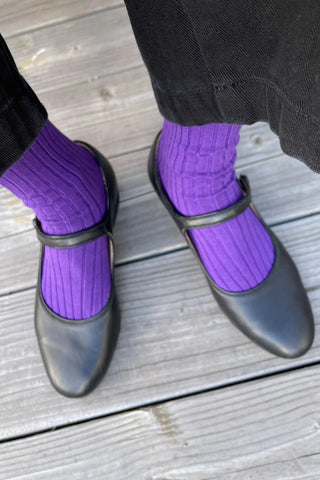 Her Socks in Eggplant