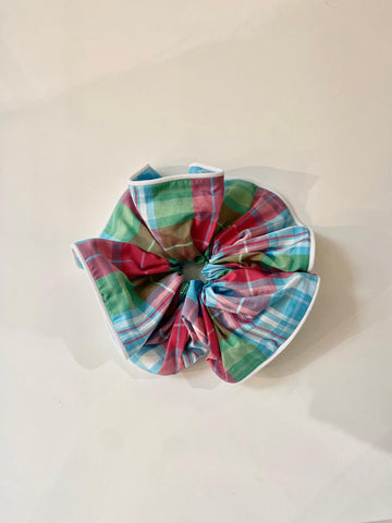 Large Scrunchie in Blue and Red Check