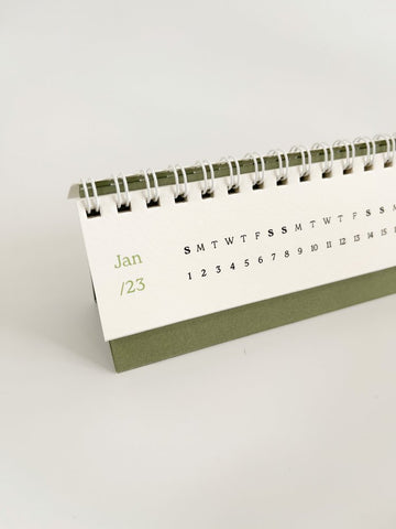 2024 Mini Desk Calendar in Pale Green