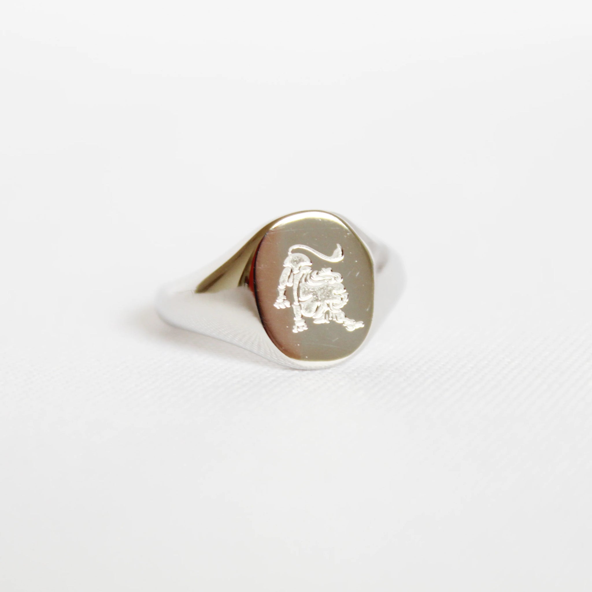 Zodiac Signet Ring in Silver - Leo