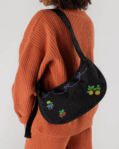 Medium Nylon Crescent Bag in Cross Stitch