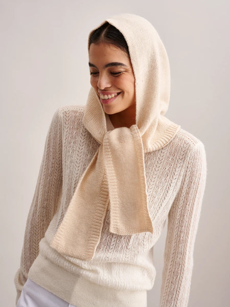 Nansy Knitted Hood in Ivory