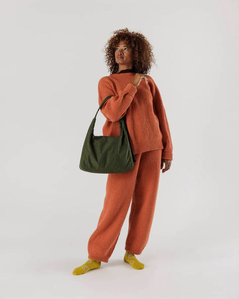 Nylon Shoulder Bag in Bay Laurel