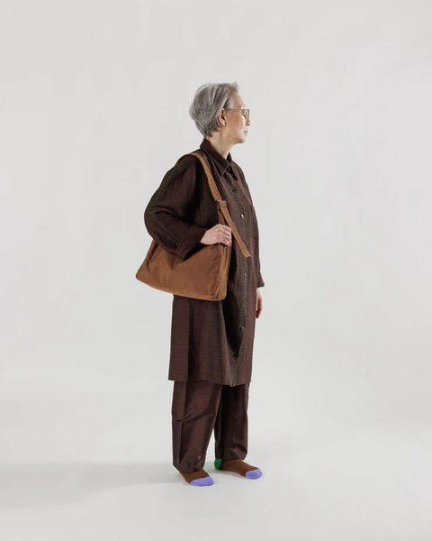 Nylon Shoulder Bag in Brown