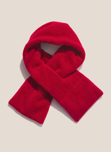 Recycled Fleece Slot Scarf in Red