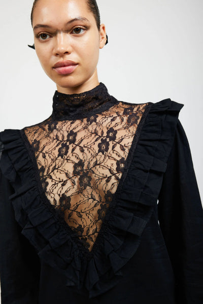 Pêche Blouse in Black