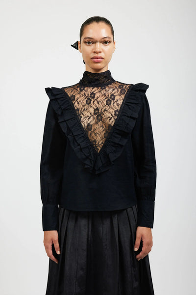 Pêche Blouse in Black