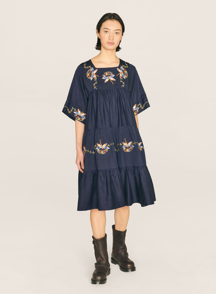 Petite Paloma Dress in Navy