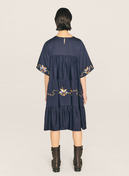 Petite Paloma Dress in Navy