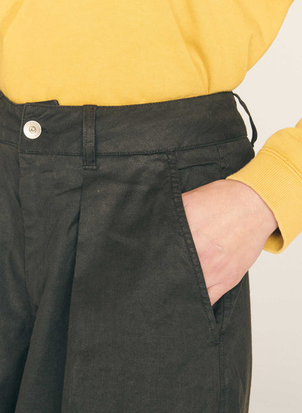 Deadbeat Cotton & Linen Trousers in Black