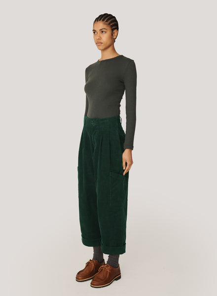 Grease Corduroy Trousers in Green