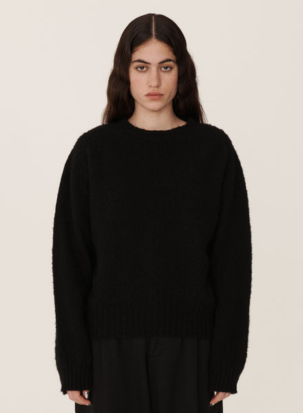 Earth Jets Crew Neck Knit in Black