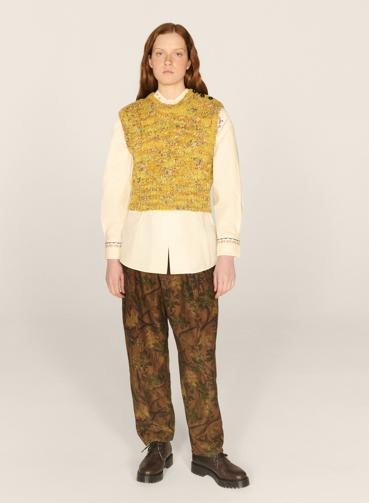 Farrow Knitted Tank in Space-Dyed Yellow & Multicolour