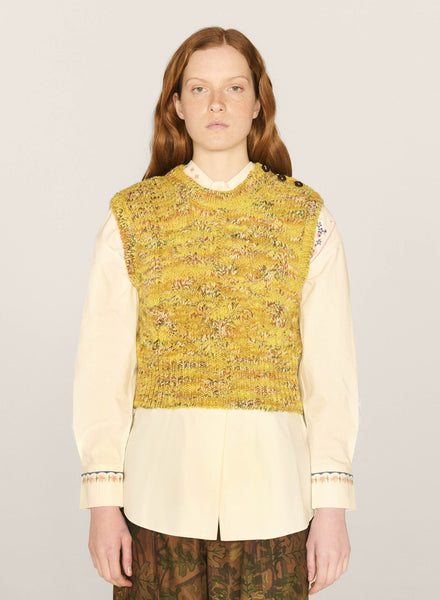 Farrow Knitted Tank in Space-Dyed Yellow & Multicolour