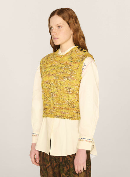 Farrow Knitted Tank in Space-Dyed Yellow & Multicolour