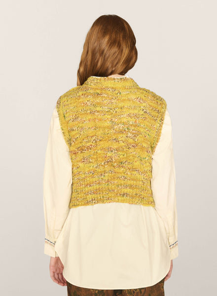 Farrow Knitted Tank in Space-Dyed Yellow & Multicolour