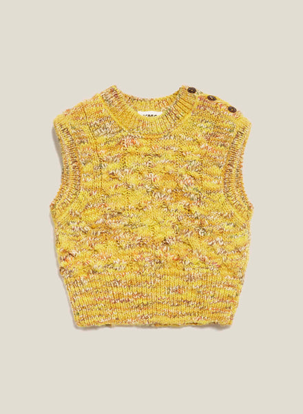 Farrow Knitted Tank in Space-Dyed Yellow & Multicolour