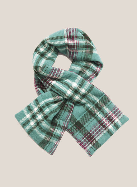 Slot Scarf in Blue and Multicolour Check Wool