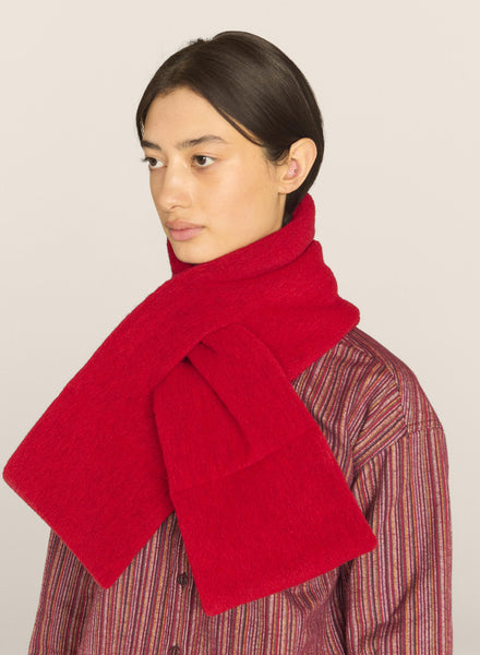 Recycled Fleece Slot Scarf in Red